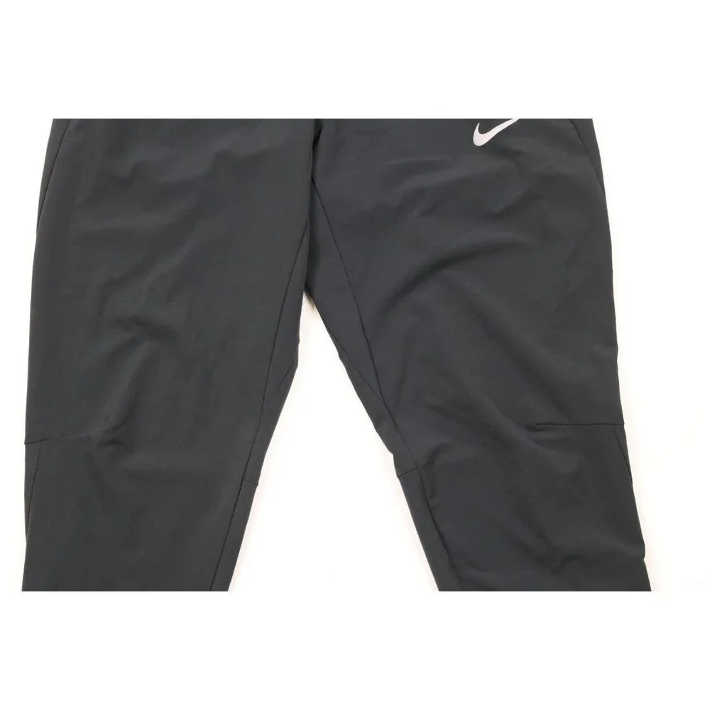 Nike Running Mens Medium Reflective Swoosh Tapered Leg Stretch Pants Black - Picture 3 of 14